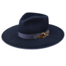 Stetson Midtown Wool Felt Wide Brim Fedora in Navy