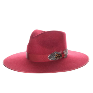 Stetson Midtown Wool Felt Wide Brim Fedora in Burgandy