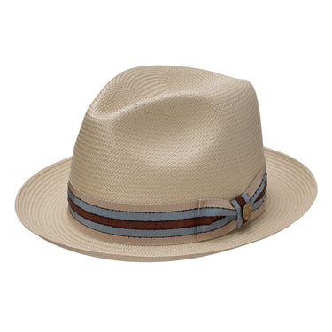 Stetson Paolo Shantung Straw Fedora in Silverbelly