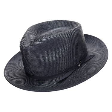 Stetson Stratoliner Milan Straw Fedora in Navy