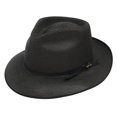 Stetson Stratoliner Milan Straw Fedora in Black