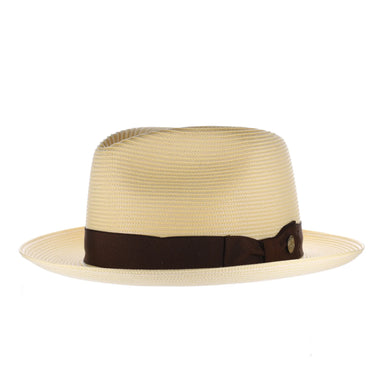 Stetson The Moor Genuine Panama Fedora Hat in Butterscotch #color_ Butterscotch