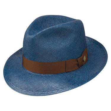Stetson The Moor Genuine Panama Fedora Hat Navy