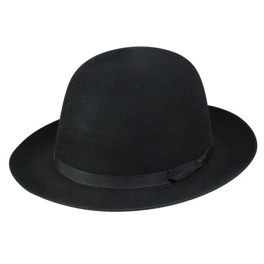 Stetson Travel Luxe Rollable Fur Felt Fedora in Black #color_ Black