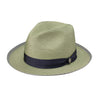 Stetson Vidora Florentine Milan Straw Fedora in Sage / Blue Mix #color_ Sage / Blue Mix