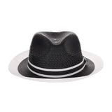 Steven Land Adrian Vented Pinch Front Polybraid Straw Fedora