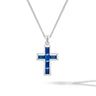 Gemstone Cross Pendant - Sapphire in #color_