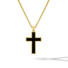 Stone Cross Pendant - 14K Gold Onyx in #color_