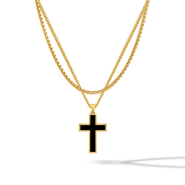 Stone Cross Pendant - Gold Set