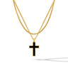 Stone Cross Pendant - Gold Set in #color_
