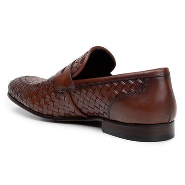 Belvedere Studio Luca in Antique Tan Woven Penny Loafer