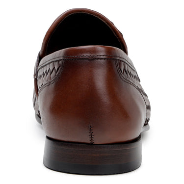 Belvedere Studio Luca in Antique Tan Woven Penny Loafer