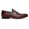 Belvedere Studio Luca in Antique Tan Woven Penny Loafer in Antique Tan #color_ Antique Tan