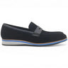 Carrucci Shoes Stylish Suede Penny Loafer in Black #color_ Black