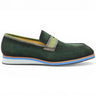 Carrucci Shoes Stylish Suede Penny Loafer in Olive #color_ Olive