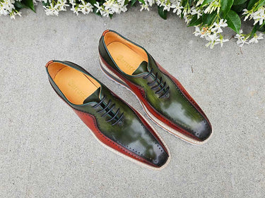 Carrucci Shoes Two-Tone Brogue Oxford Dress Shoe
