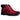 Suede Faux Shearling Combat Boot in Red