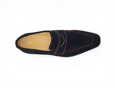 Carrucci Shoes Suede Penny Loafer Contrast Stitch