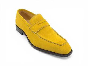 Carrucci Shoes Suede Penny Loafer Contrast Stitch