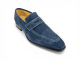 Carrucci Shoes Suede Penny Loafer Contrast Stitch