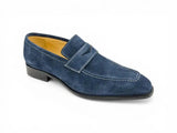Carrucci Shoes Suede Penny Loafer Contrast Stitch