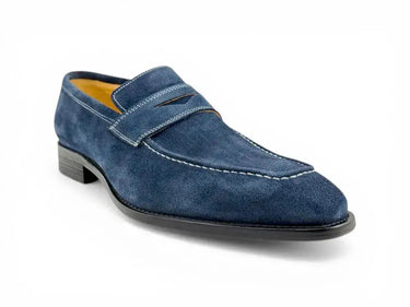 Carrucci Shoes Suede Penny Loafer Contrast Stitch