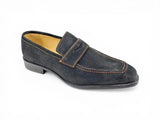 Carrucci Shoes Suede Penny Loafer Contrast Stitch