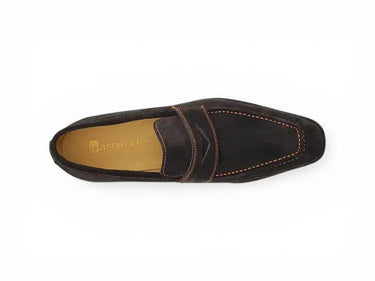 Carrucci Shoes Suede Penny Loafer Contrast Stitch