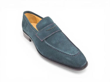 Carrucci Shoes Suede Penny Loafer Contrast Stitch