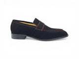 Carrucci Shoes Suede Penny Loafer Contrast Stitch