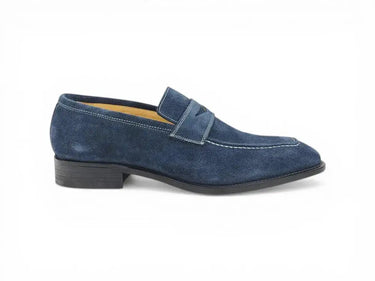 Carrucci Shoes Suede Penny Loafer Contrast Stitch