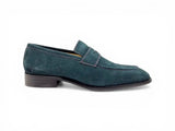 Carrucci Shoes Suede Penny Loafer Contrast Stitch