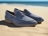 Carrucci Shoes Supple Suede Slip-On Loafer in Gray