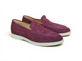 Carrucci Shoes Supple Suede Slip-On Loafer in Burgundy