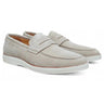 Carrucci Shoes Suede Penny Loafer with Sporty Sole in Beige