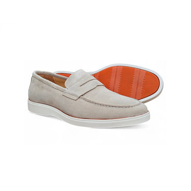 Carrucci Shoes Suede Penny Loafer with Sporty Sole