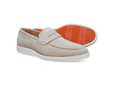 Carrucci Shoes Suede Penny Loafer with Sporty Sole