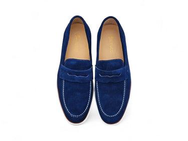 Carrucci Shoes Suede Penny Loafer with Sporty Sole
