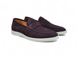 Carrucci Shoes Suede Penny Loafer with Sporty Sole in Brown