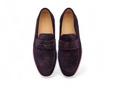 Carrucci Shoes Suede Penny Loafer with Sporty Sole