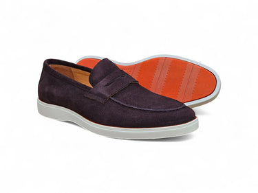 Carrucci Shoes Suede Penny Loafer with Sporty Sole