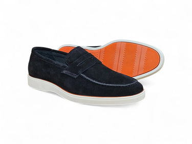 Carrucci Shoes Suede Penny Loafer with Sporty Sole