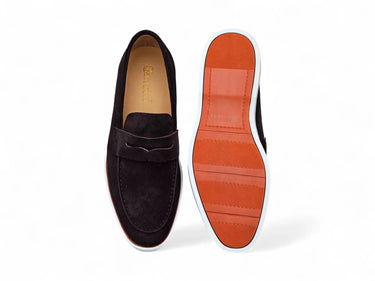 Carrucci Shoes Suede Penny Loafer with Sporty Sole