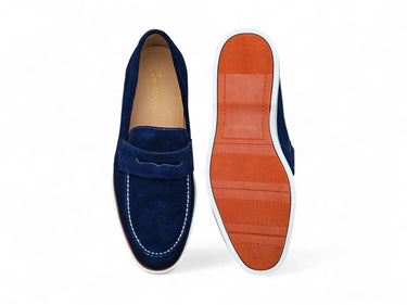 Carrucci Shoes Suede Penny Loafer with Sporty Sole