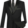 Vinci Black Regular Fit 2 Piece Tuxedo - T-2PP