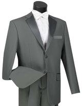 Vinci Medium Gray Regular Fit 2 Piece Tuxedo - T-2PP