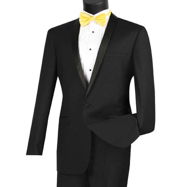 Vinci Black Slim Fit 2 Piece Tuxedo - T-SS