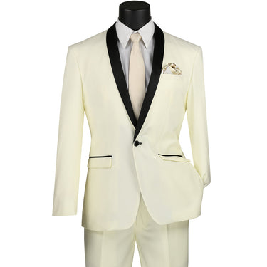 Vinci Ivory Slim Fit 2 Piece Tuxedo - T-SS