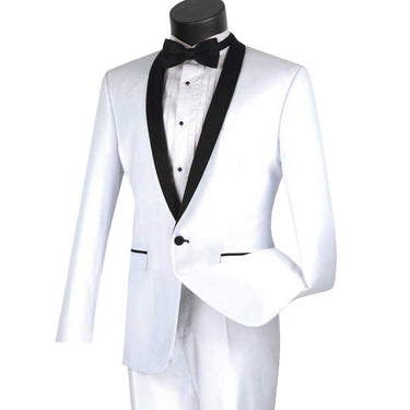 Vinci White Slim Fit 2 Piece Tuxedo - T-SS