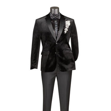 Vinci Black Slim Fit 2 Piece Tuxedo - T-SV